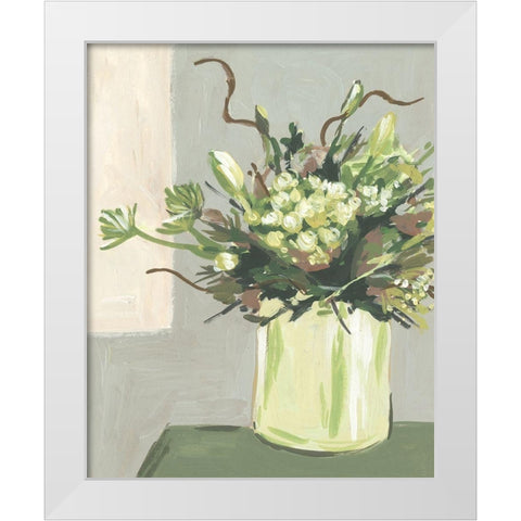 Elegant Floral I White Modern Wood Framed Art Print by Wang, Melissa