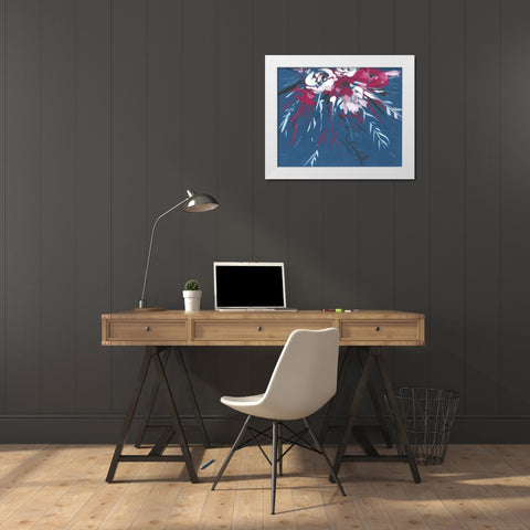 Blooming Night I White Modern Wood Framed Art Print by Wang, Melissa