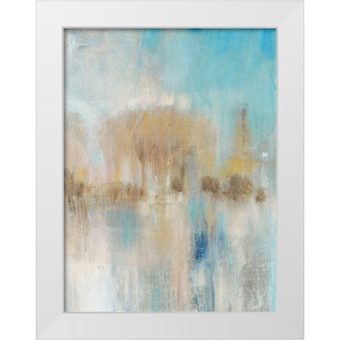 Trees Aglow I White Modern Wood Framed Art Print by OToole, Tim