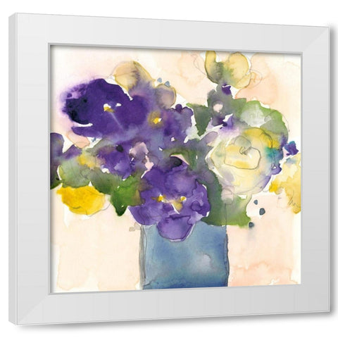 Floral Beauties I White Modern Wood Framed Art Print by Dixon, Samuel