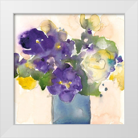 Floral Beauties I White Modern Wood Framed Art Print by Dixon, Samuel