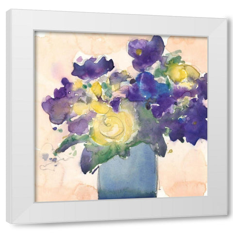 Floral Beauties II White Modern Wood Framed Art Print by Dixon, Samuel