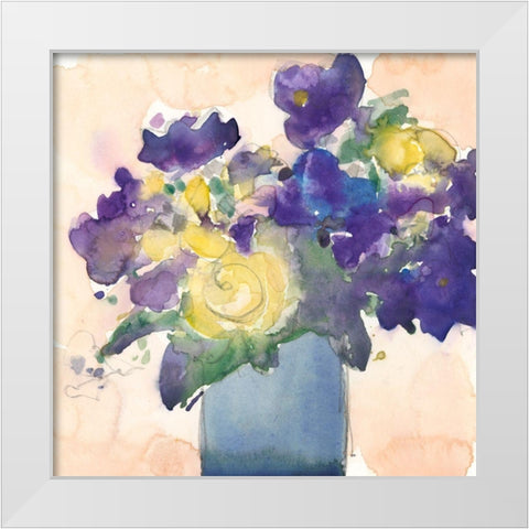 Floral Beauties II White Modern Wood Framed Art Print by Dixon, Samuel