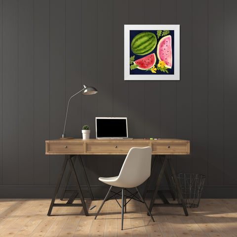Fresh Fruit II White Modern Wood Framed Art Print by Borges, Victoria
