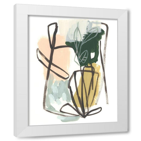 Tropical Abstract II White Modern Wood Framed Art Print by Vess, June Erica