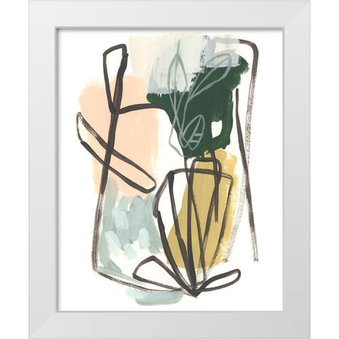 Tropical Abstract II White Modern Wood Framed Art Print by Vess, June Erica