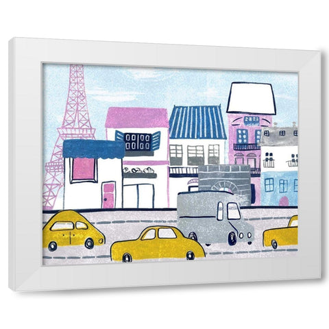 Bonjour Paris I White Modern Wood Framed Art Print by Wang, Melissa