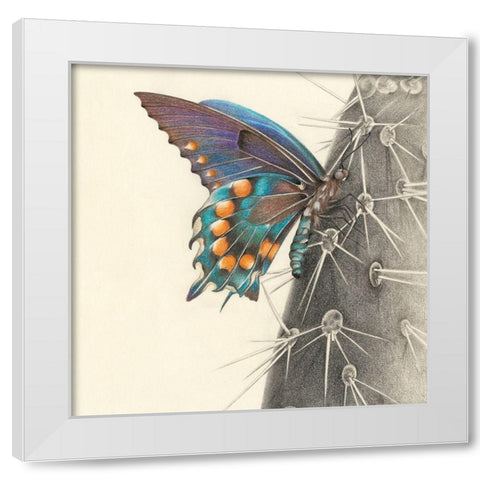 Majestic Butterfly I White Modern Wood Framed Art Print by Liama, Lily