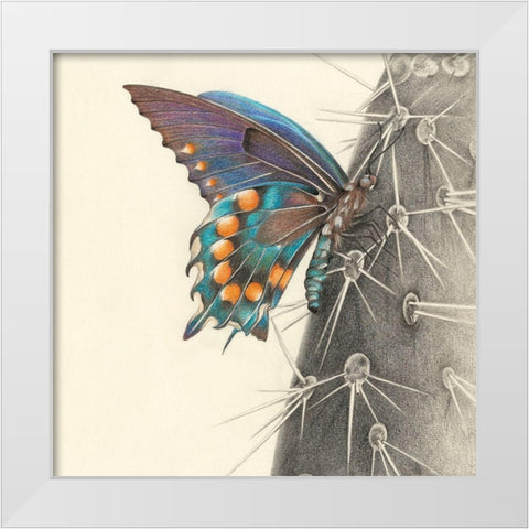 Majestic Butterfly I White Modern Wood Framed Art Print by Liama, Lily