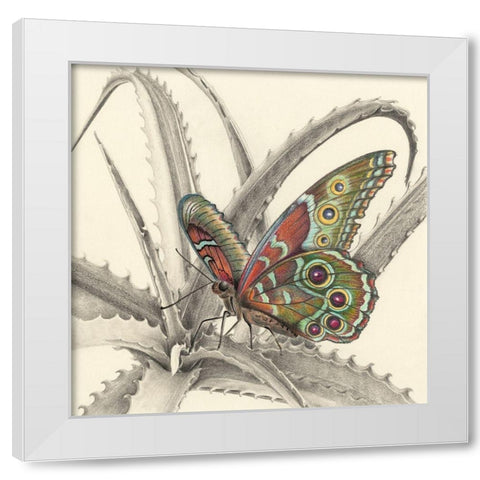 Majestic Butterfly III White Modern Wood Framed Art Print by Liama, Lily