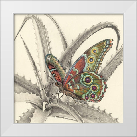 Majestic Butterfly III White Modern Wood Framed Art Print by Liama, Lily