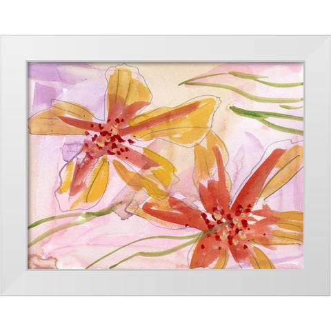 Aromatic Flowers I White Modern Wood Framed Art Print by Wang, Melissa