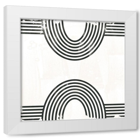 Arc Emblem I White Modern Wood Framed Art Print by Vess, June Erica
