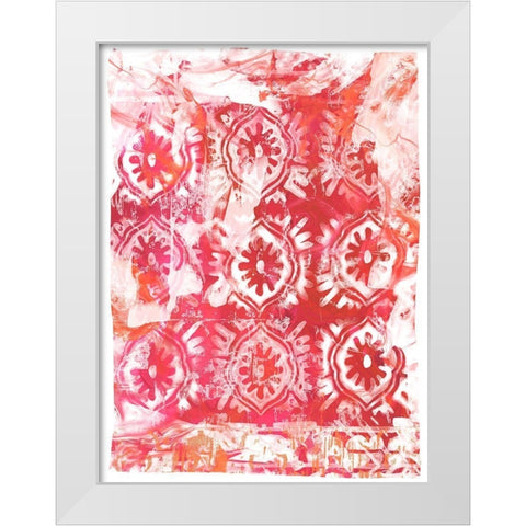 Global Fuchsia I White Modern Wood Framed Art Print by Vess, June Erica
