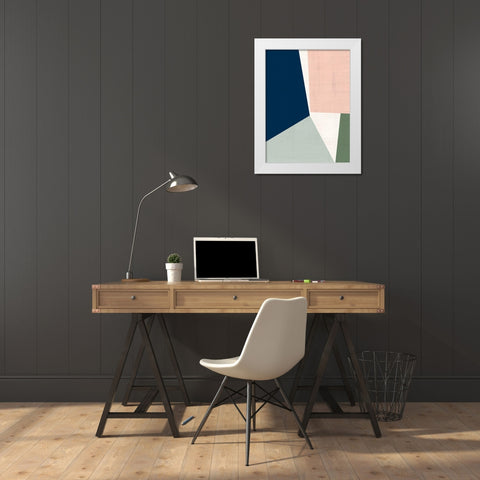 Steppe I White Modern Wood Framed Art Print by Vess, June Erica