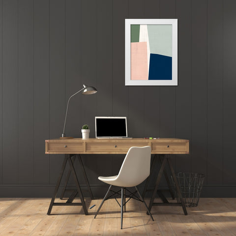 Steppe II White Modern Wood Framed Art Print by Vess, June Erica