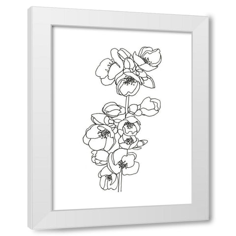 Quince Blossom Contour II White Modern Wood Framed Art Print by Scarvey, Emma