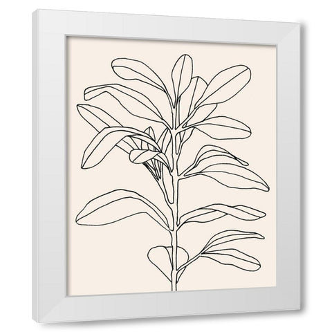 Olive Branch Contour I White Modern Wood Framed Art Print by Scarvey, Emma