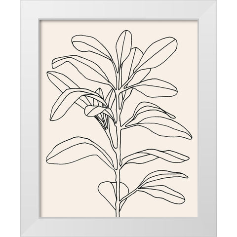 Olive Branch Contour I White Modern Wood Framed Art Print by Scarvey, Emma