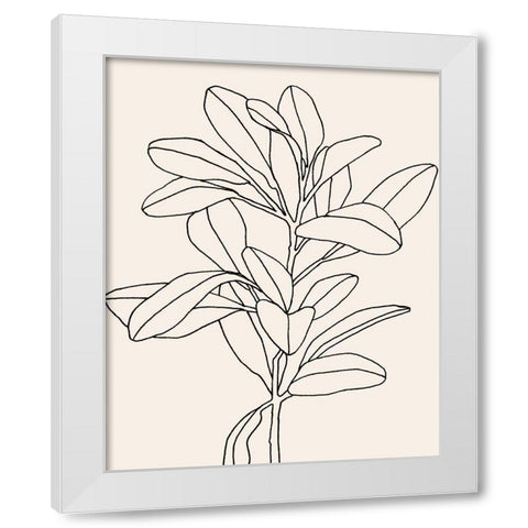 Olive Branch Contour II White Modern Wood Framed Art Print by Scarvey, Emma