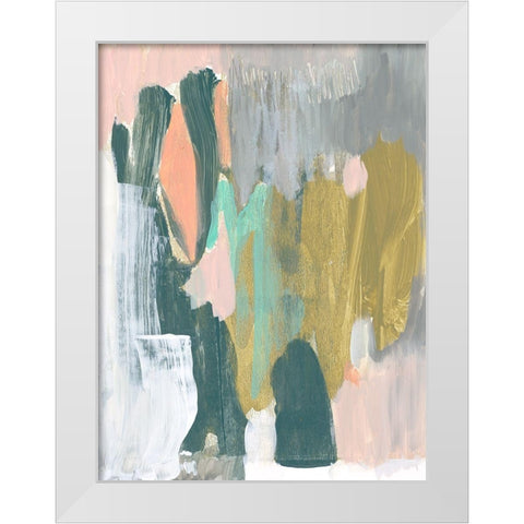 Brushed Optimism I White Modern Wood Framed Art Print by Goldberger, Jennifer