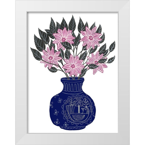 Painted Vase II White Modern Wood Framed Art Print by Wang, Melissa