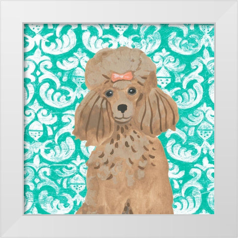 Parlor Pooches II White Modern Wood Framed Art Print by Vess, June Erica
