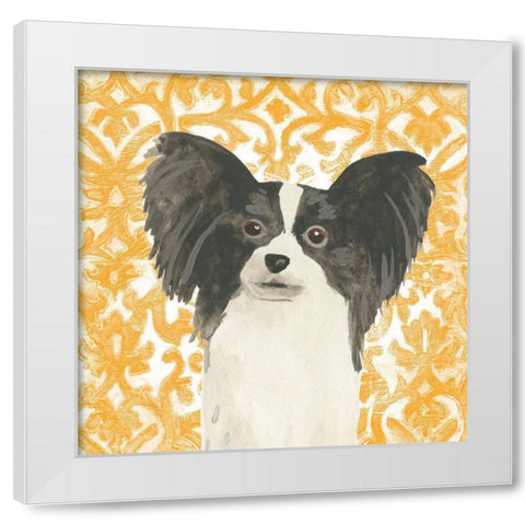 Parlor Pooches III White Modern Wood Framed Art Print by Vess, June Erica