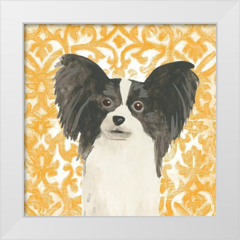 Parlor Pooches III White Modern Wood Framed Art Print by Vess, June Erica