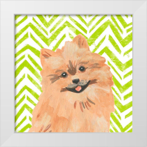 Parlor Pooches IV White Modern Wood Framed Art Print by Vess, June Erica