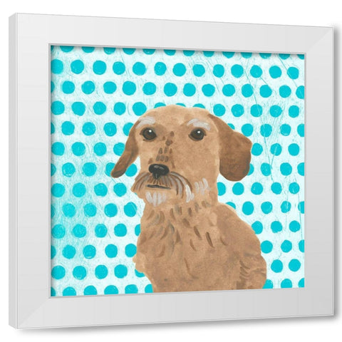 Parlor Pooches VI White Modern Wood Framed Art Print by Vess, June Erica