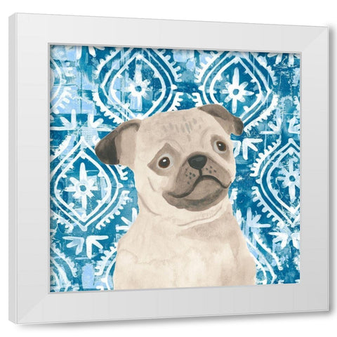 Parlor Pooches VII White Modern Wood Framed Art Print by Vess, June Erica