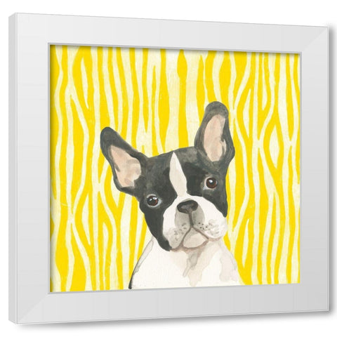Parlor Pooches VIII White Modern Wood Framed Art Print by Vess, June Erica