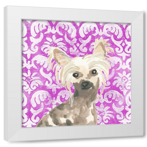Parlor Pooches IX White Modern Wood Framed Art Print by Vess, June Erica