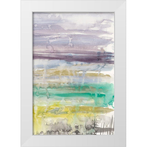 Purple Coast II White Modern Wood Framed Art Print by Goldberger, Jennifer