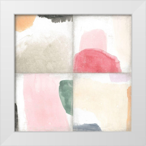 Pastel Tile III White Modern Wood Framed Art Print by Vess, June Erica