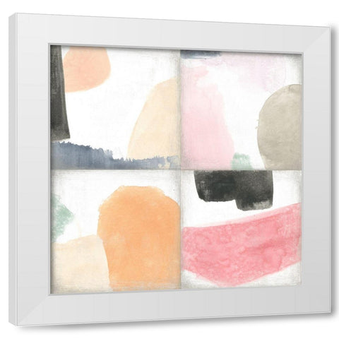 Pastel Tile IV White Modern Wood Framed Art Print by Vess, June Erica