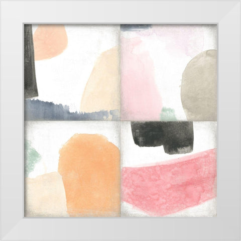 Pastel Tile IV White Modern Wood Framed Art Print by Vess, June Erica