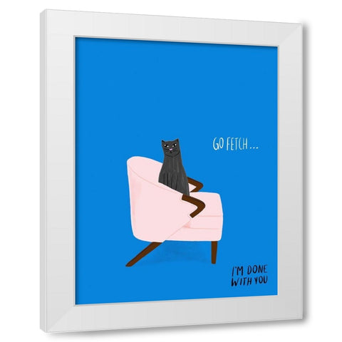 Mod Cats II White Modern Wood Framed Art Print by Blanckslate