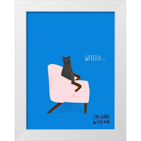 Mod Cats II White Modern Wood Framed Art Print by Blanckslate