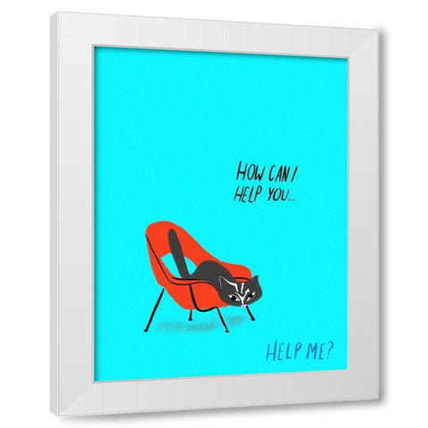 Mod Cats III White Modern Wood Framed Art Print by Blanckslate