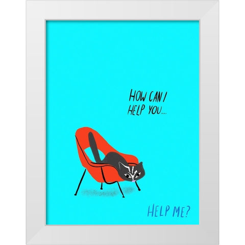 Mod Cats III White Modern Wood Framed Art Print by Blanckslate