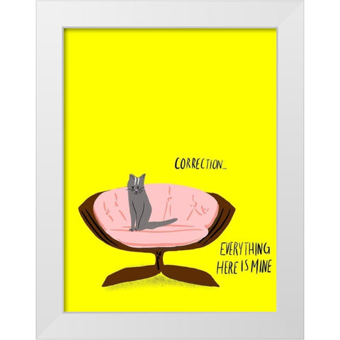 Mod Cats V White Modern Wood Framed Art Print by Blanckslate
