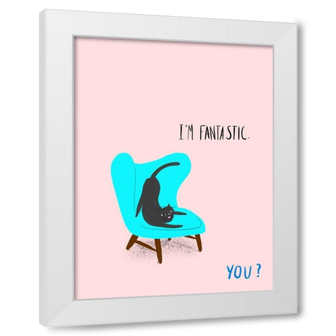 Mod Cats VI White Modern Wood Framed Art Print by Blanckslate