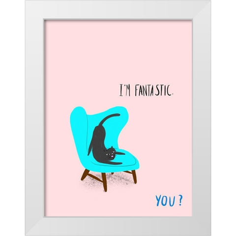 Mod Cats VI White Modern Wood Framed Art Print by Blanckslate