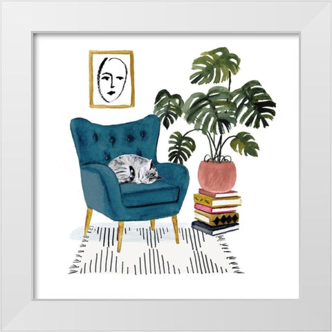 Homebody I White Modern Wood Framed Art Print by Borges, Victoria