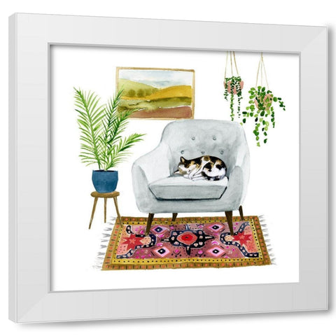 Homebody II White Modern Wood Framed Art Print by Borges, Victoria