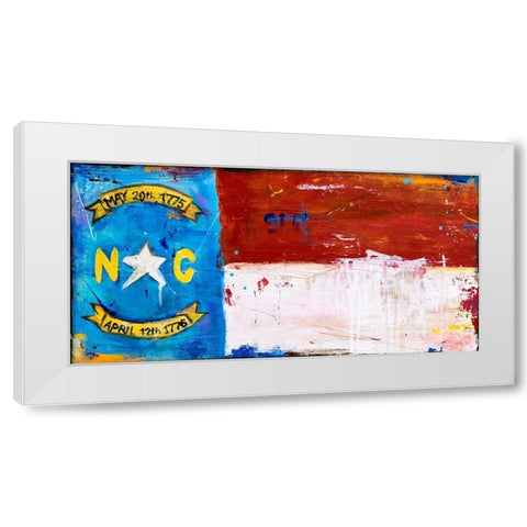 NC Flag White Modern Wood Framed Art Print by Ashley, Erin