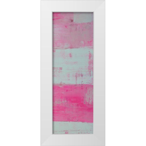 Panels in Pink II White Modern Wood Framed Art Print by Ashley, Erin