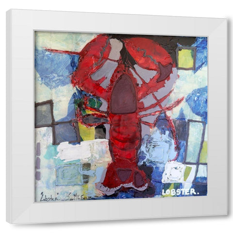 Brilliant Maine Lobster I White Modern Wood Framed Art Print by Ferrell, Erin McGee
